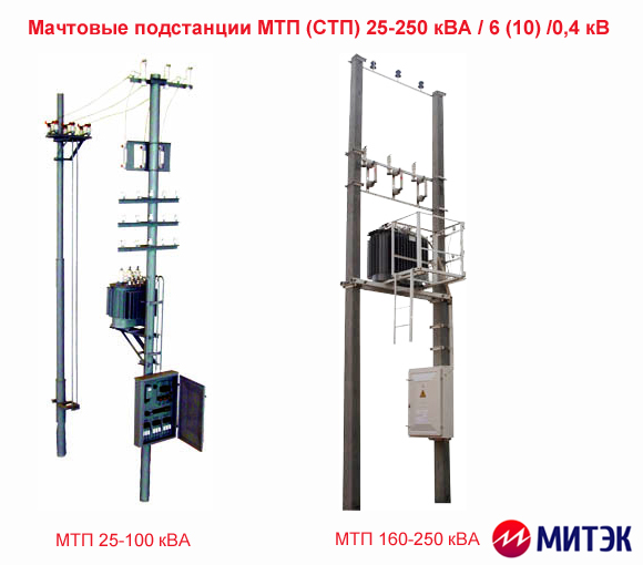 Подстанции трансформаторные мачтовые типа МТП мощностью 25-250 кВА напряжением 6(10) кВ в наличии на складе в Иркутске